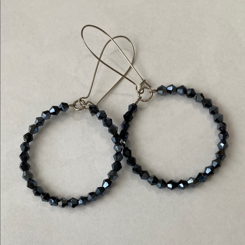 More Sparkly Beaded Hoop Earrings!